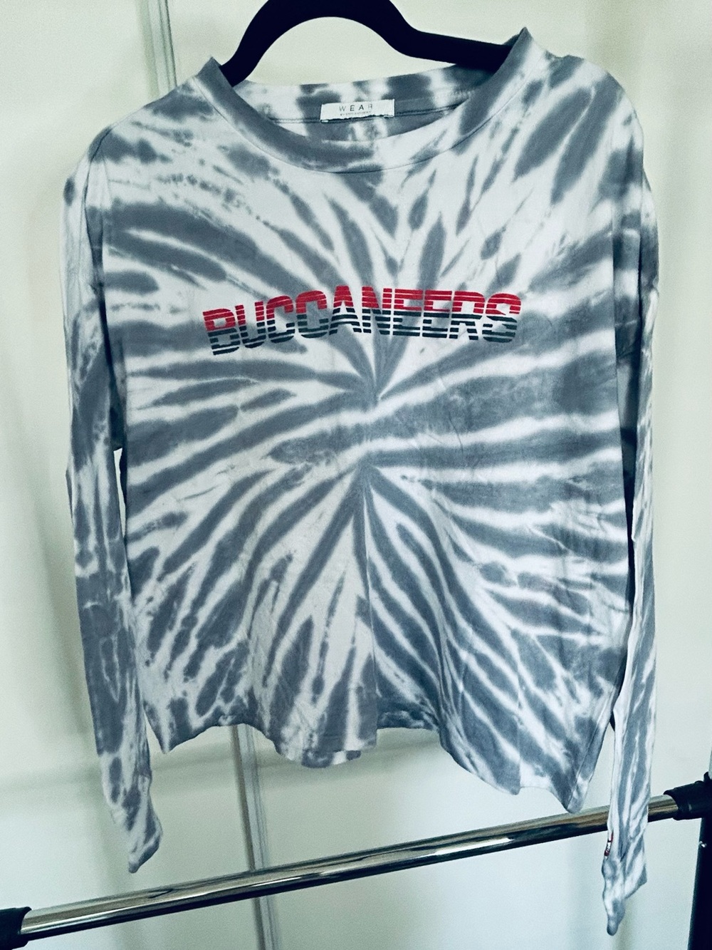 Buccaneers Gray Tie-Dye Long Sleeve Sz L